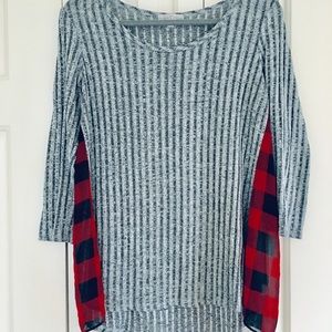 Gray and Plaid Top